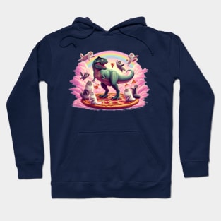 Dino Pizza Cat Chaos Hoodie